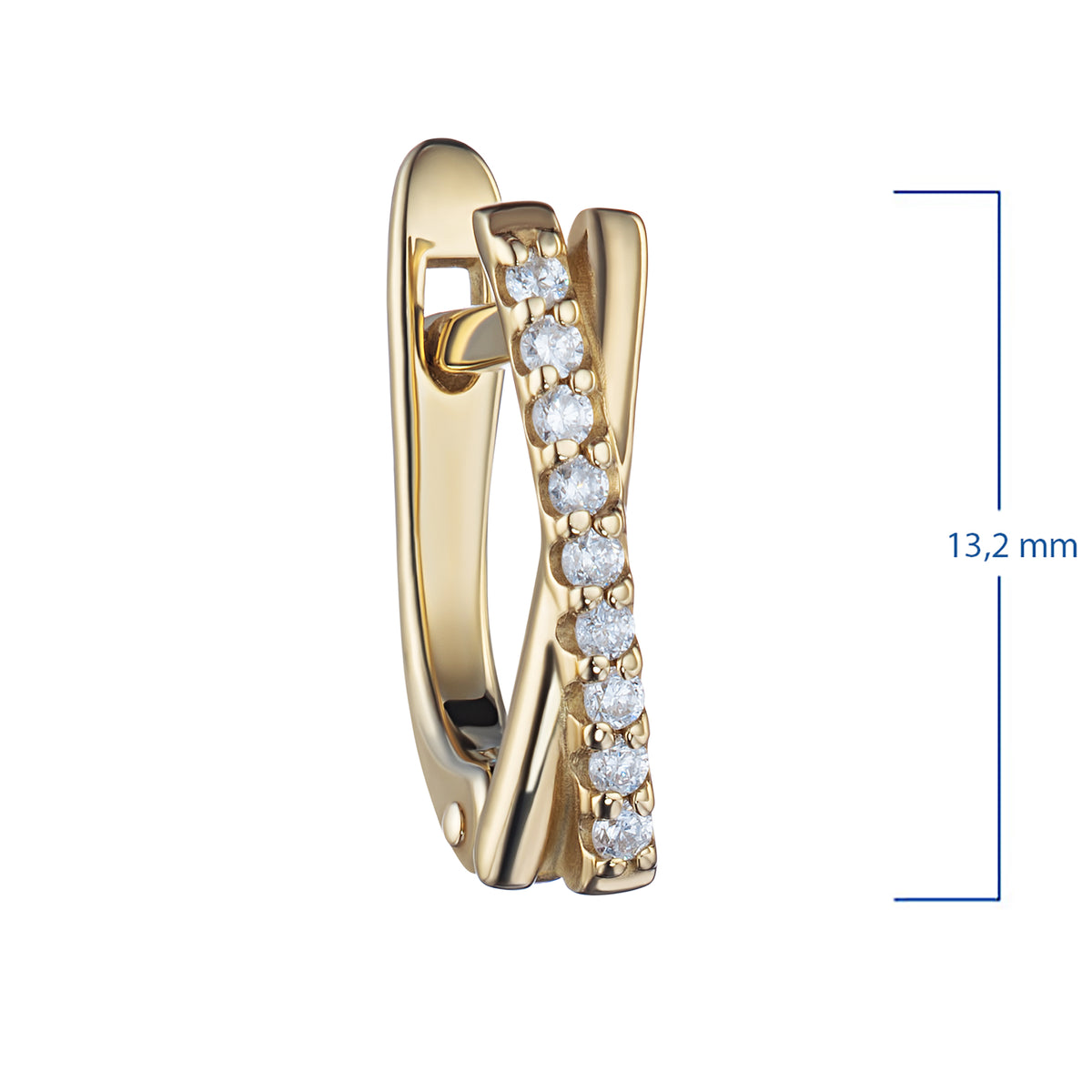 14K Yellow Gold Earrings with Natural Diamonds