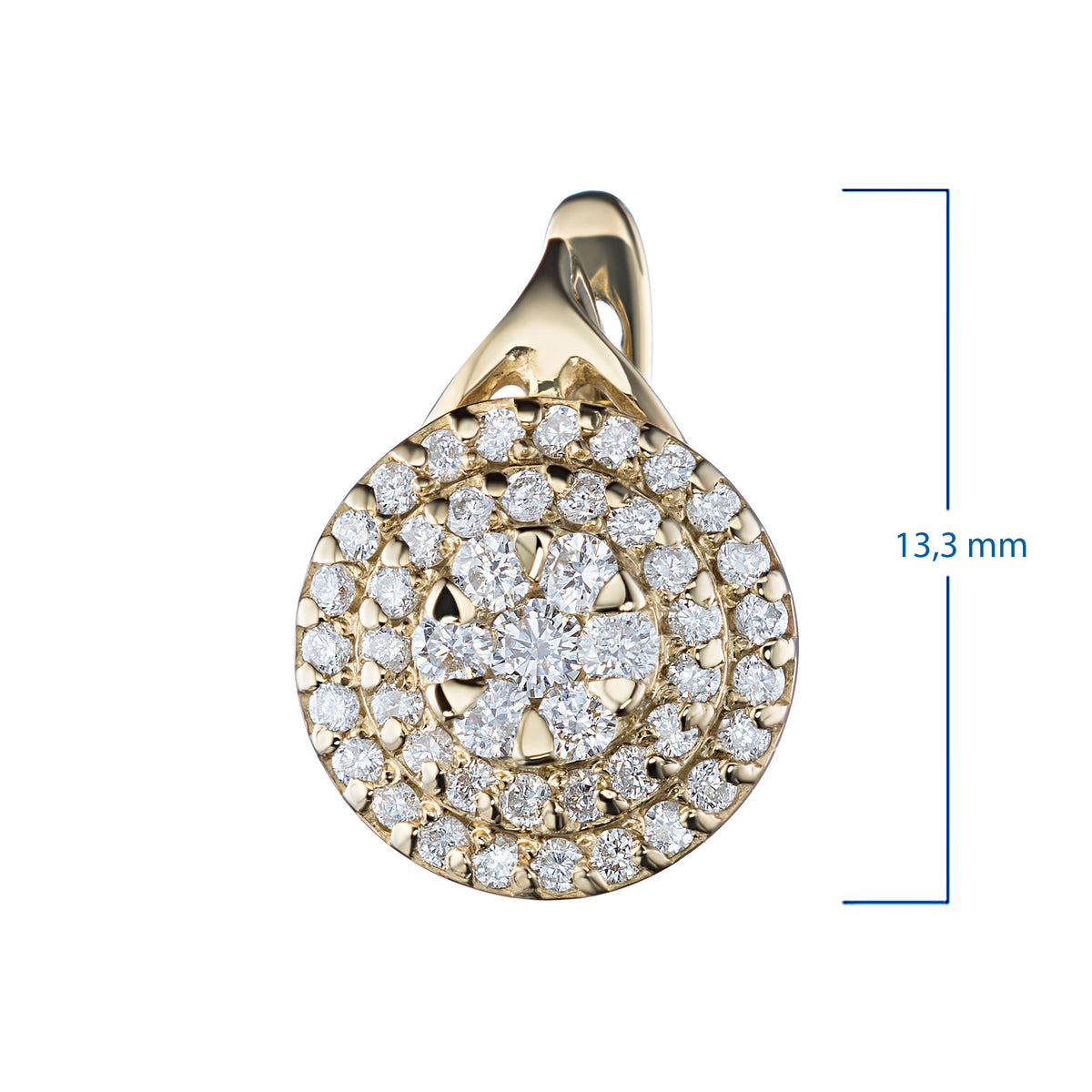 14K Yellow Gold Earrings with Natural Diamonds