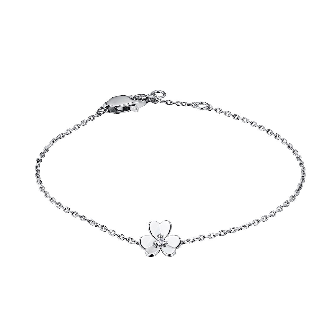 Sterling Silver Bracelet with Natural Diamonds