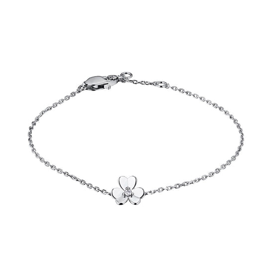 Sterling Silver Bracelet with Natural Diamonds