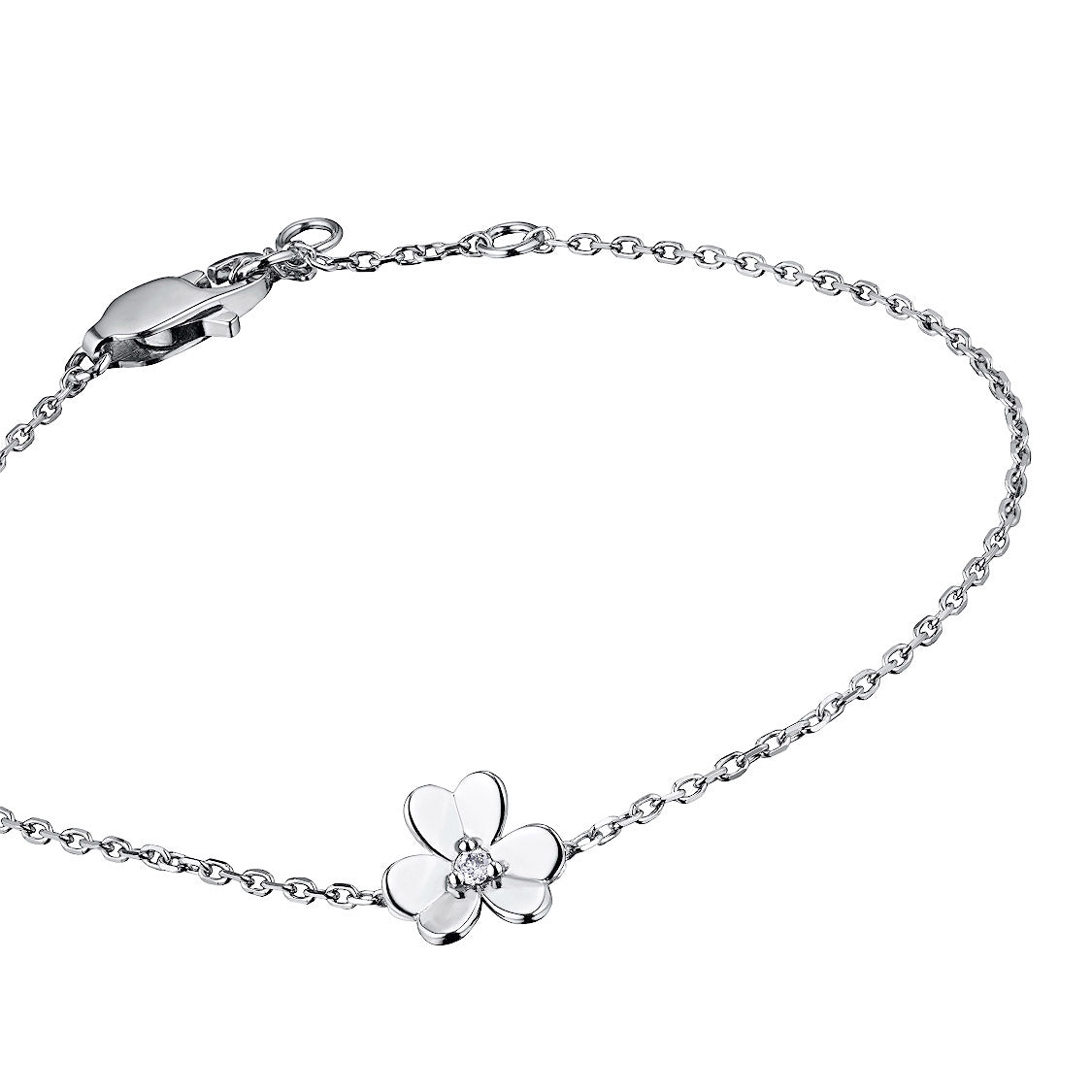 Sterling Silver Bracelet with Natural Diamonds