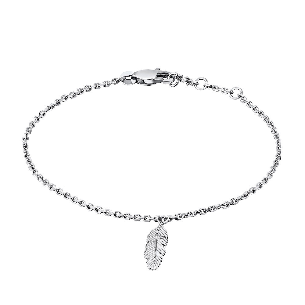 Sterling Silver Bracelet with Natural Diamonds