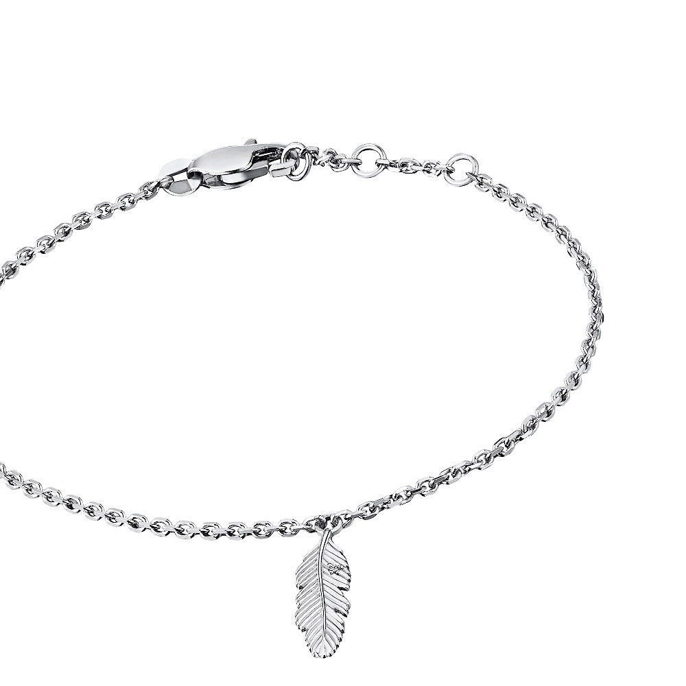 Sterling Silver Bracelet with Natural Diamonds