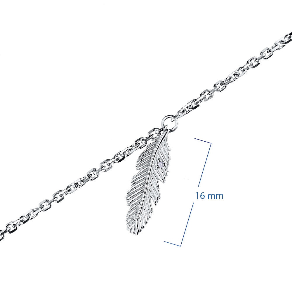 Sterling Silver Bracelet with Natural Diamonds
