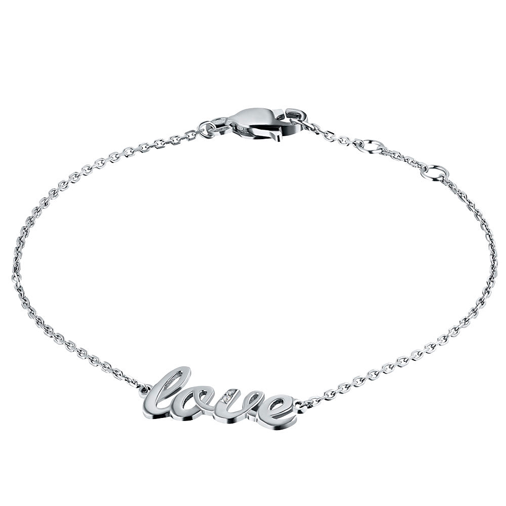 Sterling Silver Bracelet with Natural Diamonds