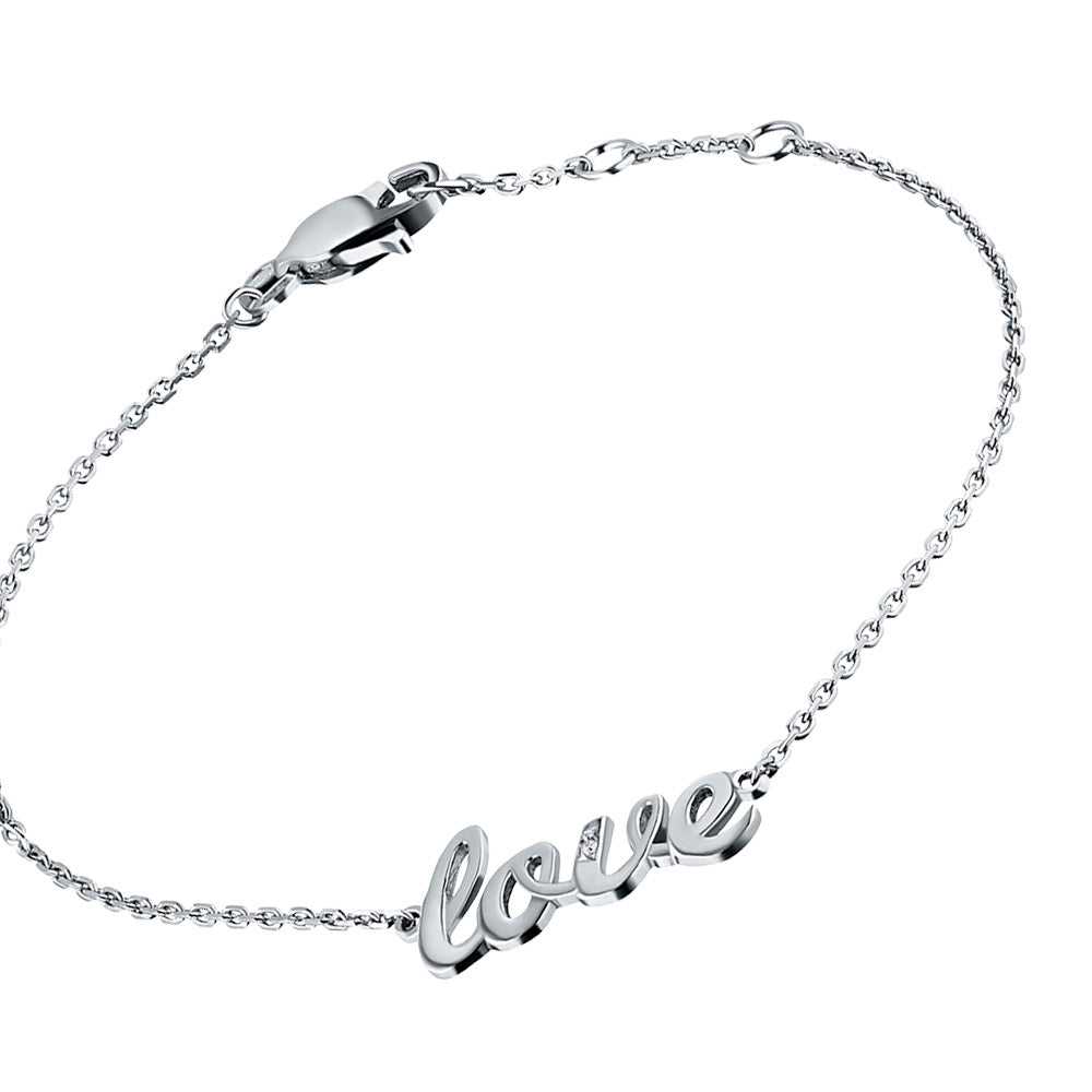 Sterling Silver Bracelet with Natural Diamonds