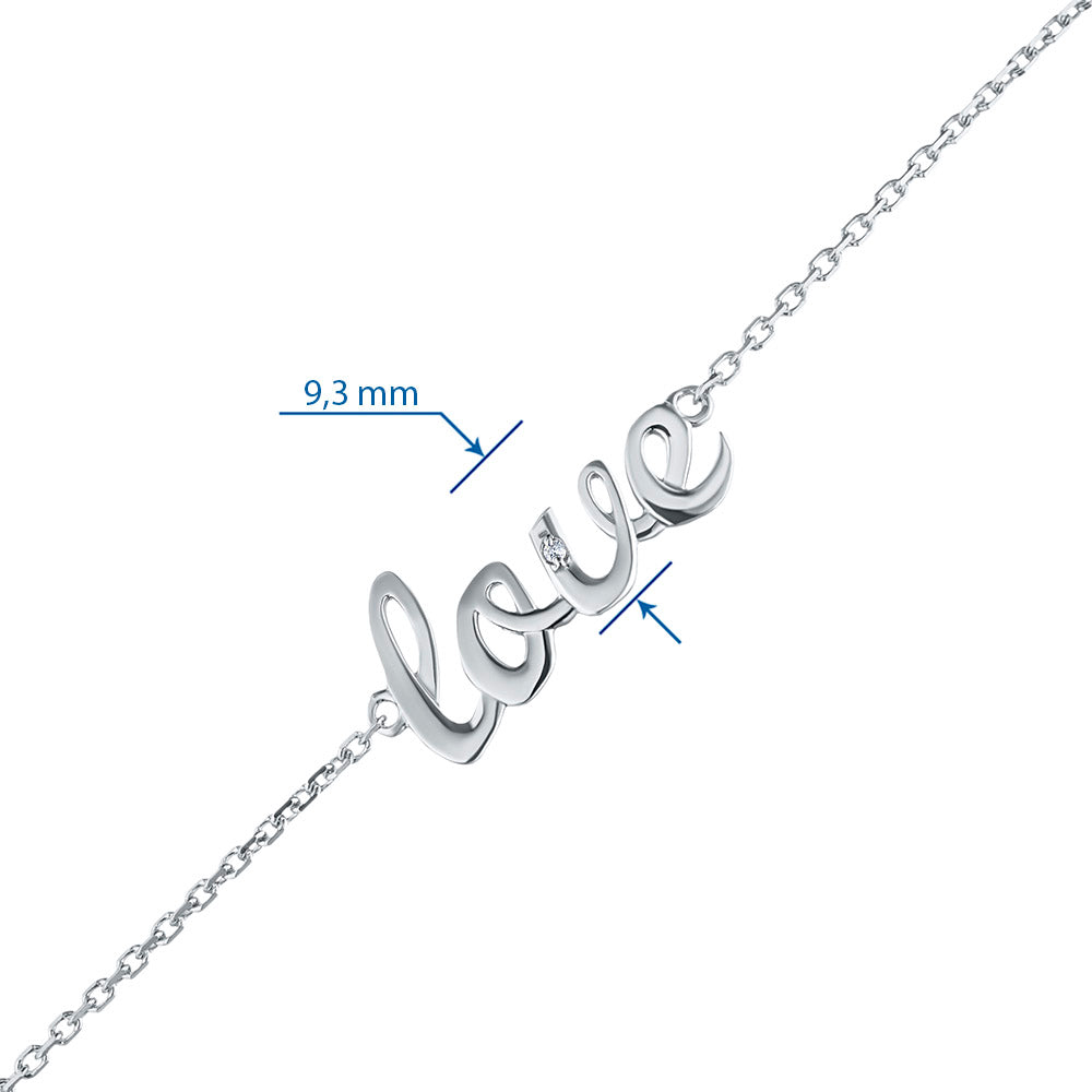 Sterling Silver Bracelet with Natural Diamonds