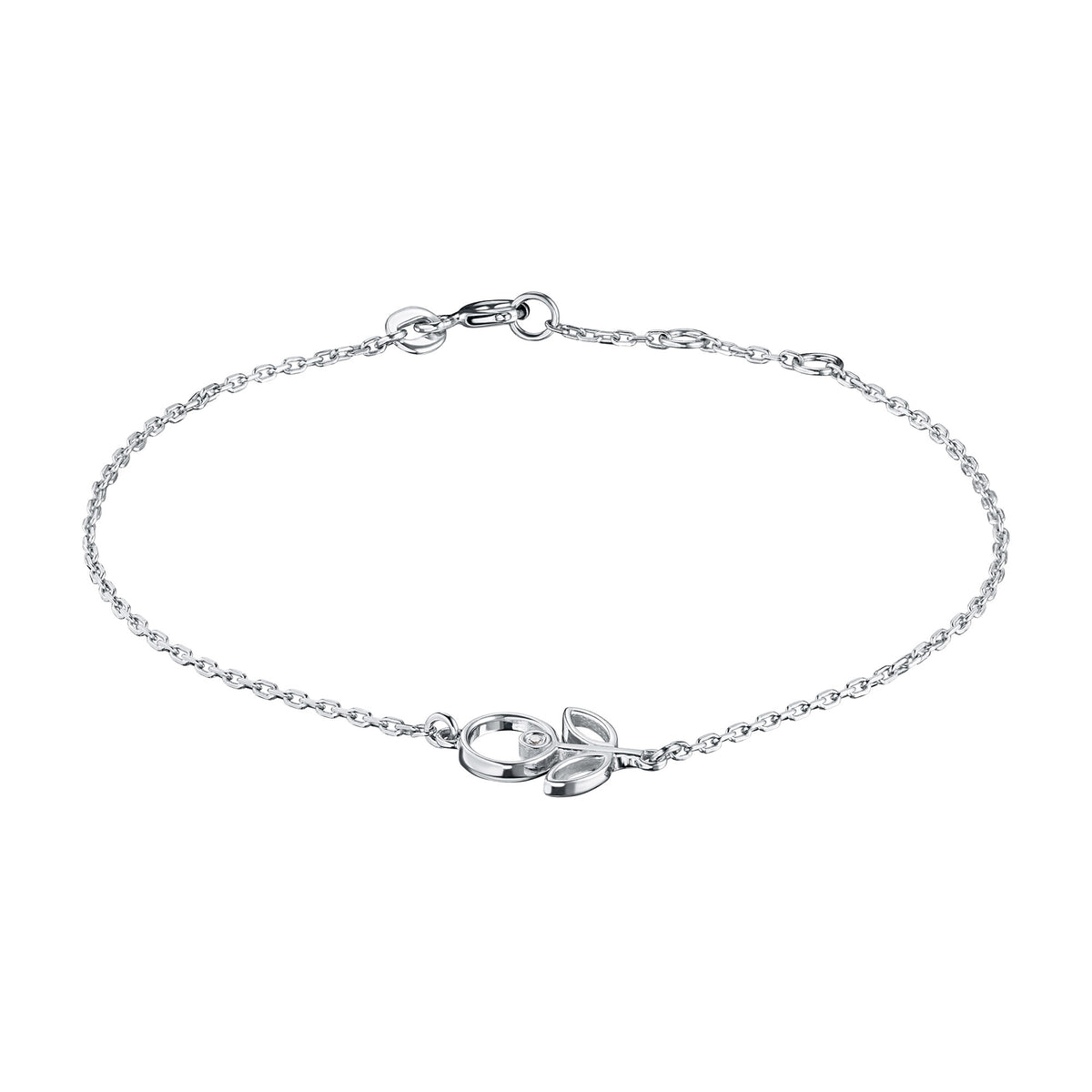 Sterling Silver Bracelet with Natural Diamonds