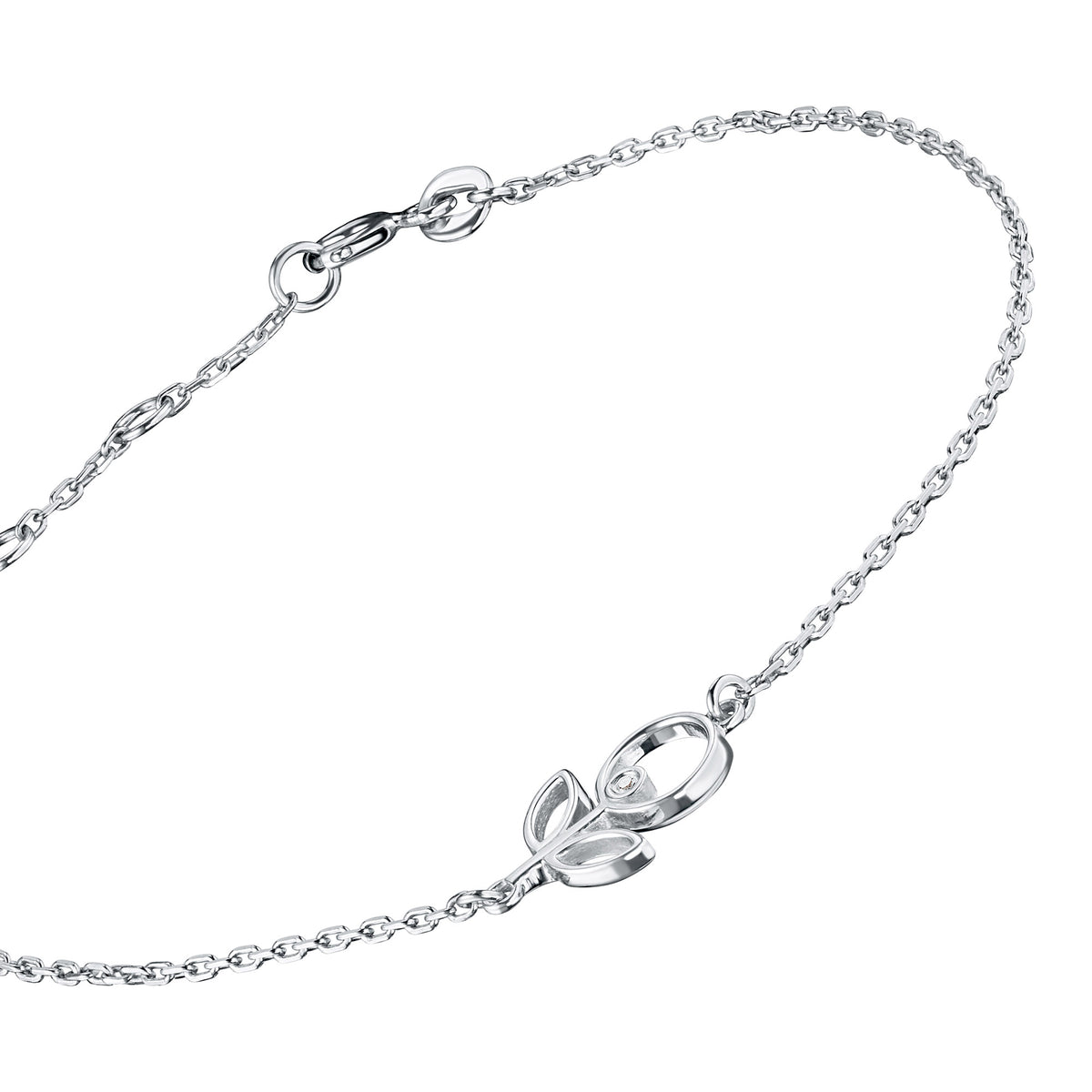 Sterling Silver Bracelet with Natural Diamonds