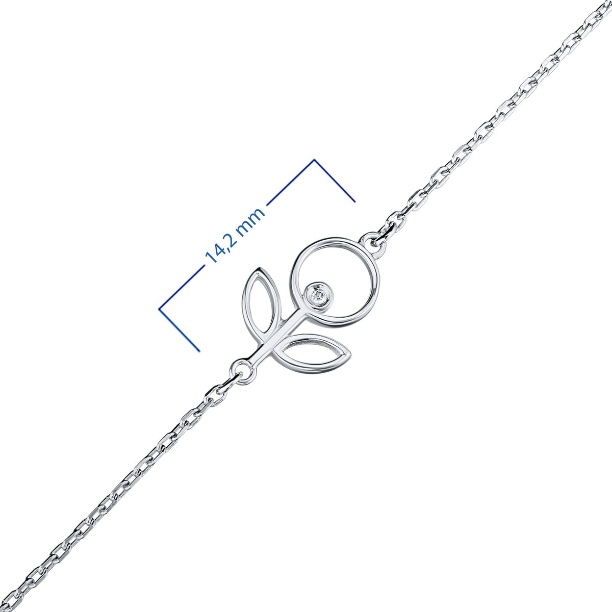 Sterling Silver Bracelet with Natural Diamonds