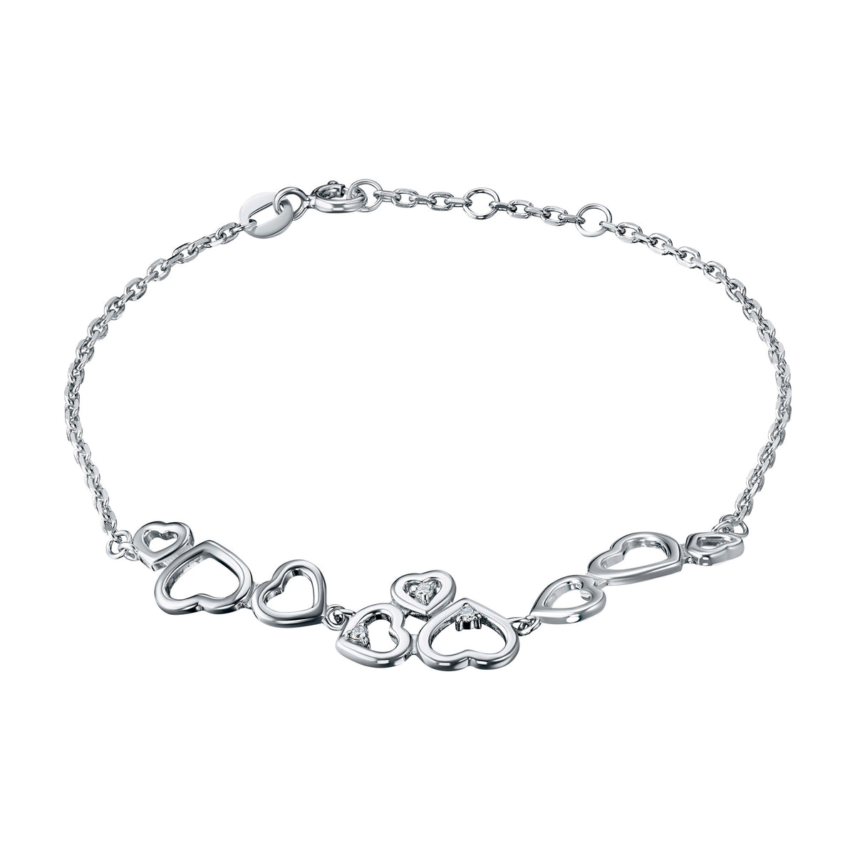 Sterling Silver Bracelet with Natural Diamonds
