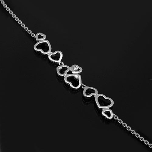 Sterling Silver Bracelet with Natural Diamonds