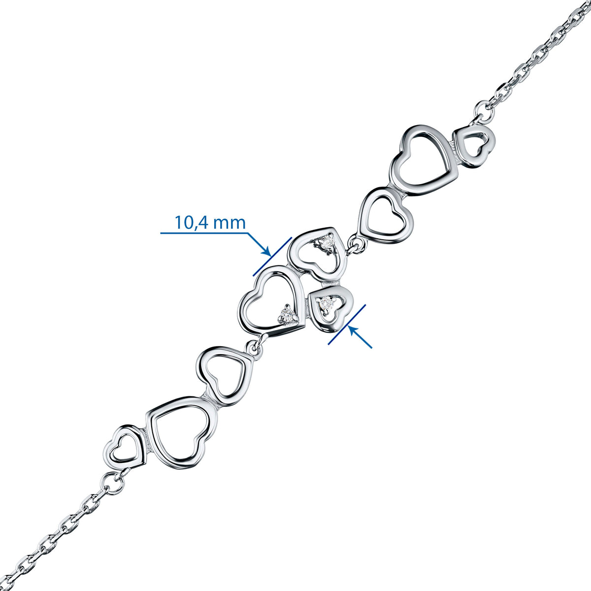 Sterling Silver Bracelet with Natural Diamonds