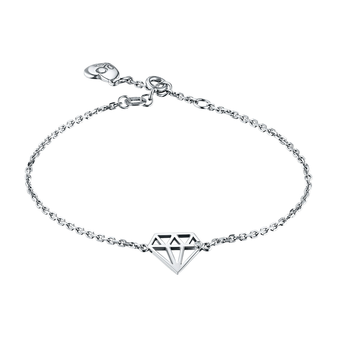 Sterling Silver Bracelet with Natural Diamonds