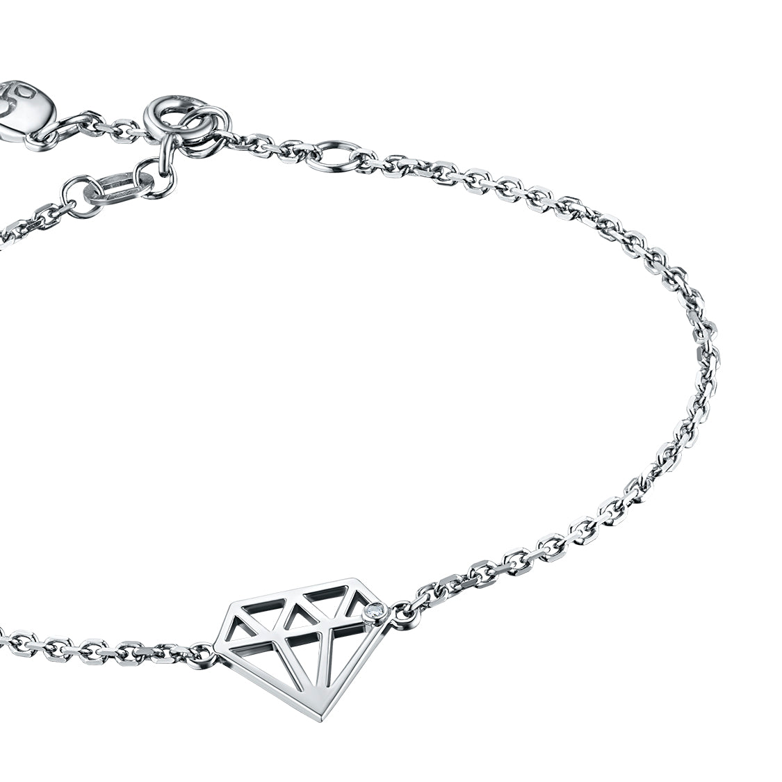 Sterling Silver Bracelet with Natural Diamonds