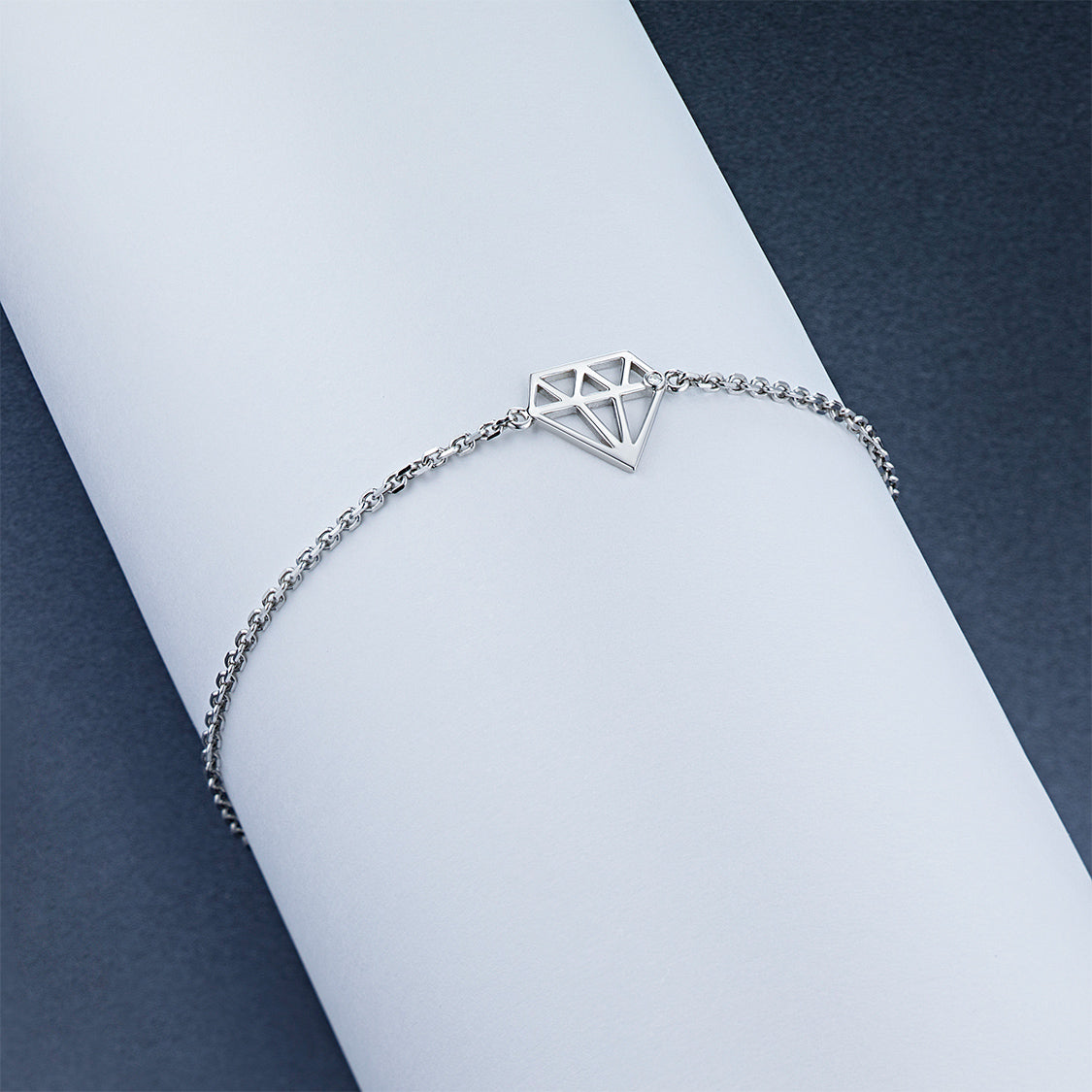 Sterling Silver Bracelet with Natural Diamonds