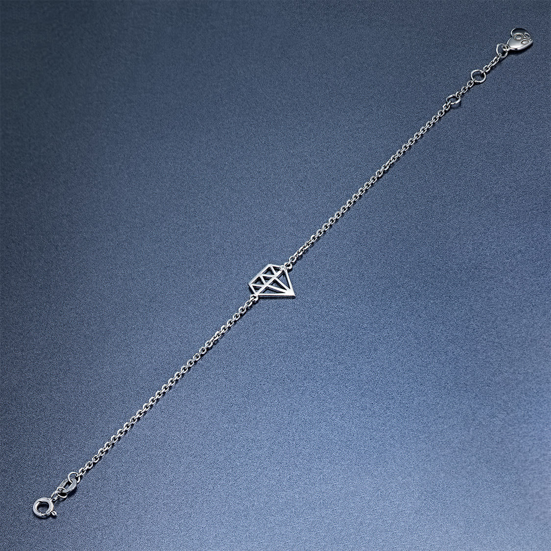 Sterling Silver Bracelet with Natural Diamonds