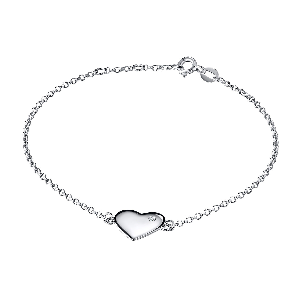 Sterling Silver Bracelet with Natural Diamonds