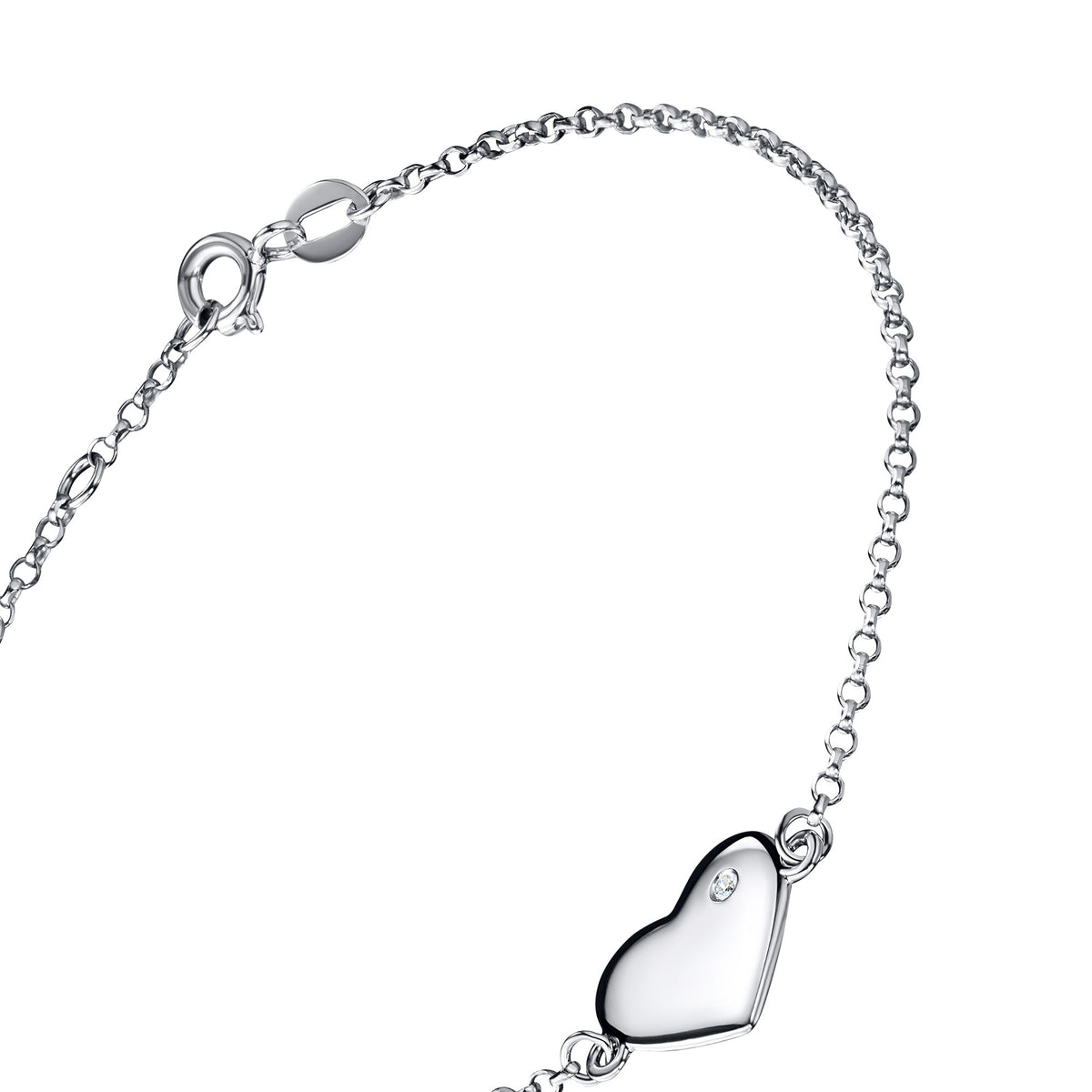 Sterling Silver Bracelet with Natural Diamonds