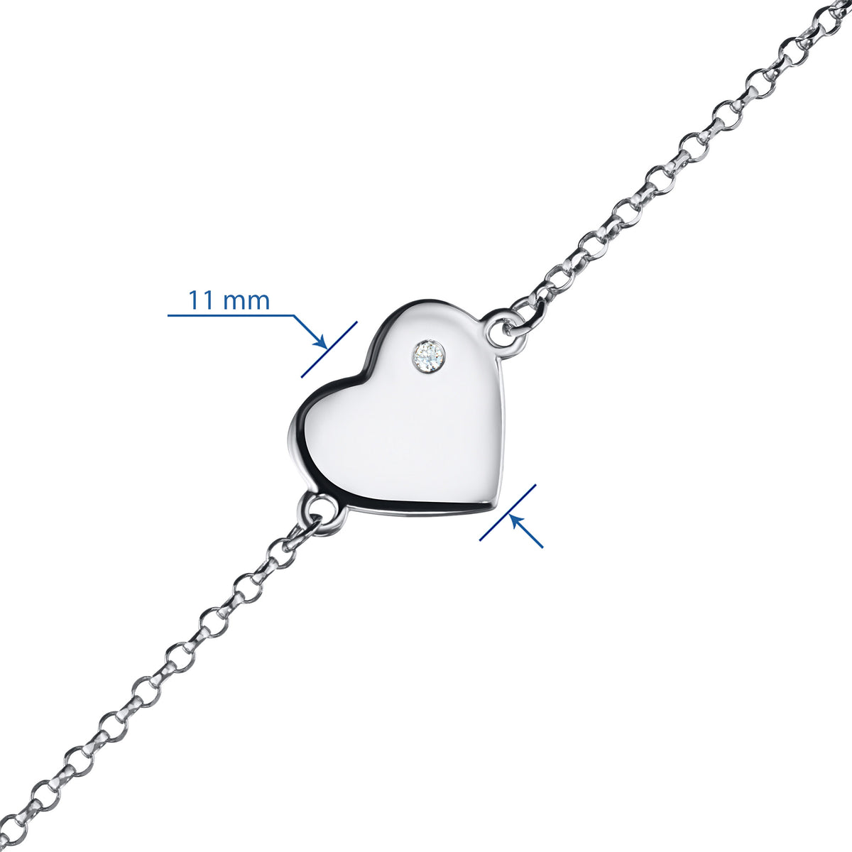 Sterling Silver Bracelet with Natural Diamonds
