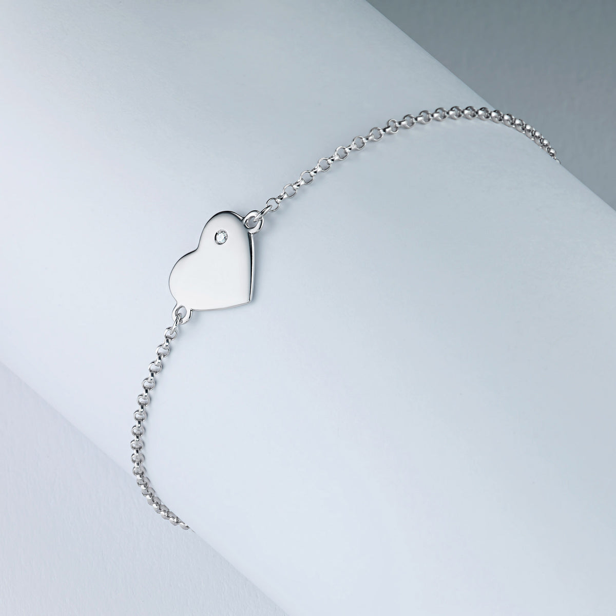 Sterling Silver Bracelet with Natural Diamonds