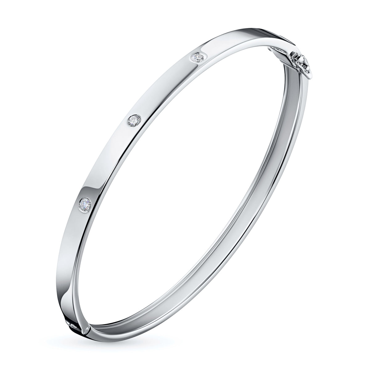 Sterling Silver Bracelet with Natural Diamonds