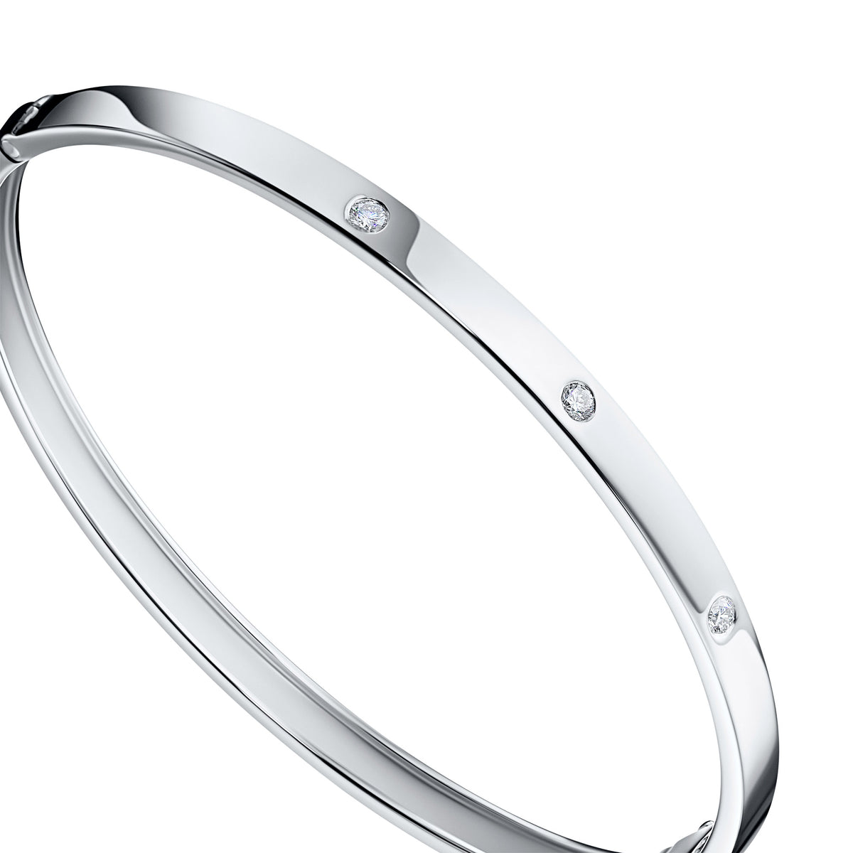 Sterling Silver Bracelet with Natural Diamonds