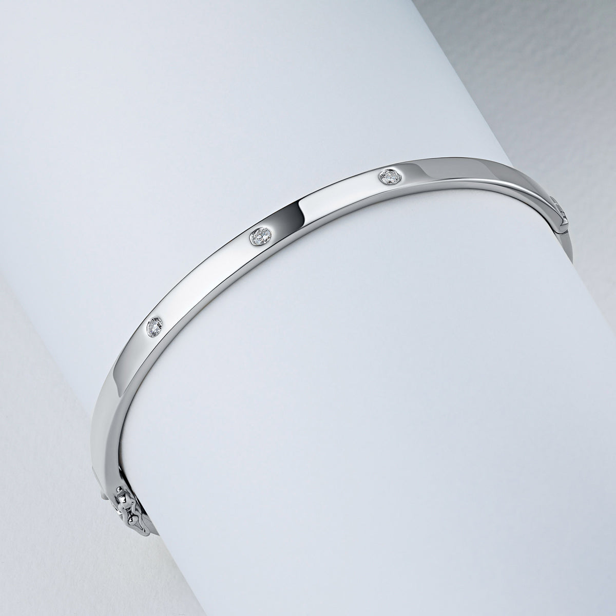 Sterling Silver Bracelet with Natural Diamonds