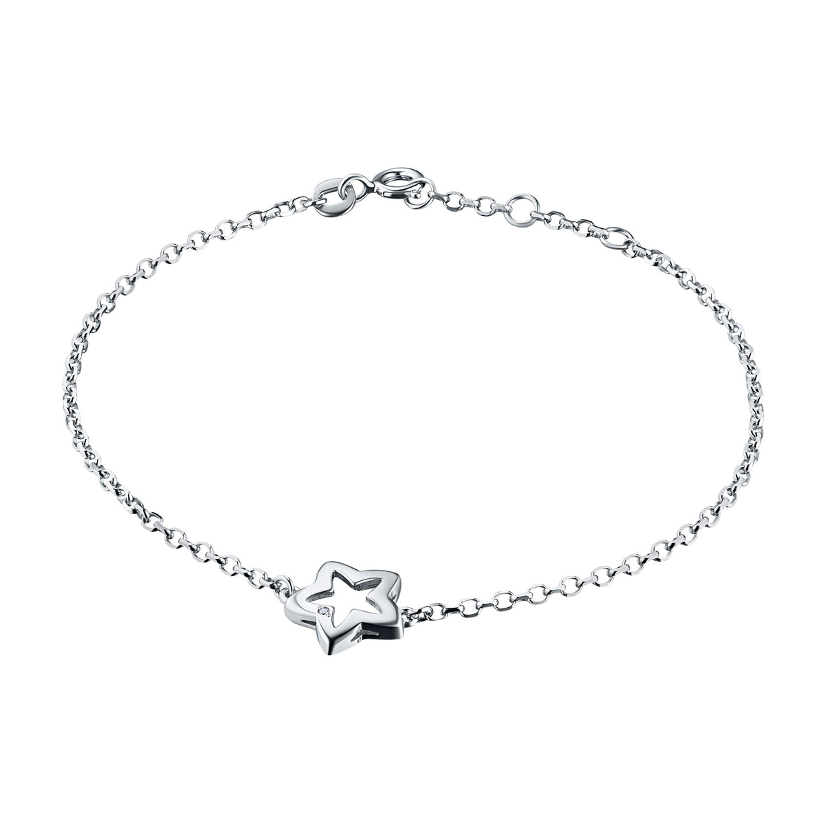 Sterling Silver Bracelet with Natural Diamonds