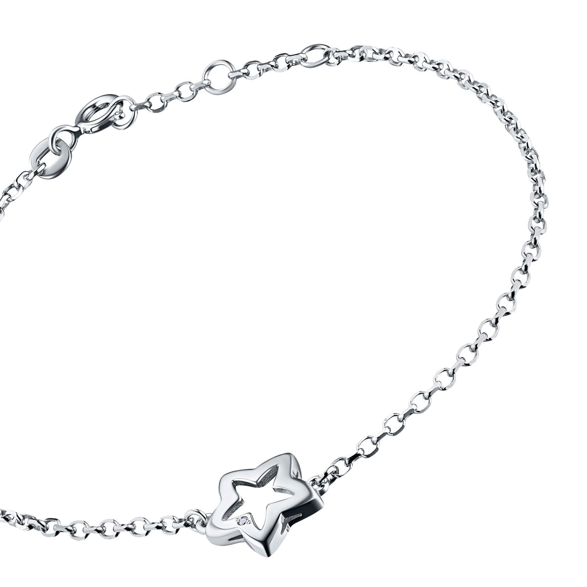 Sterling Silver Bracelet with Natural Diamonds