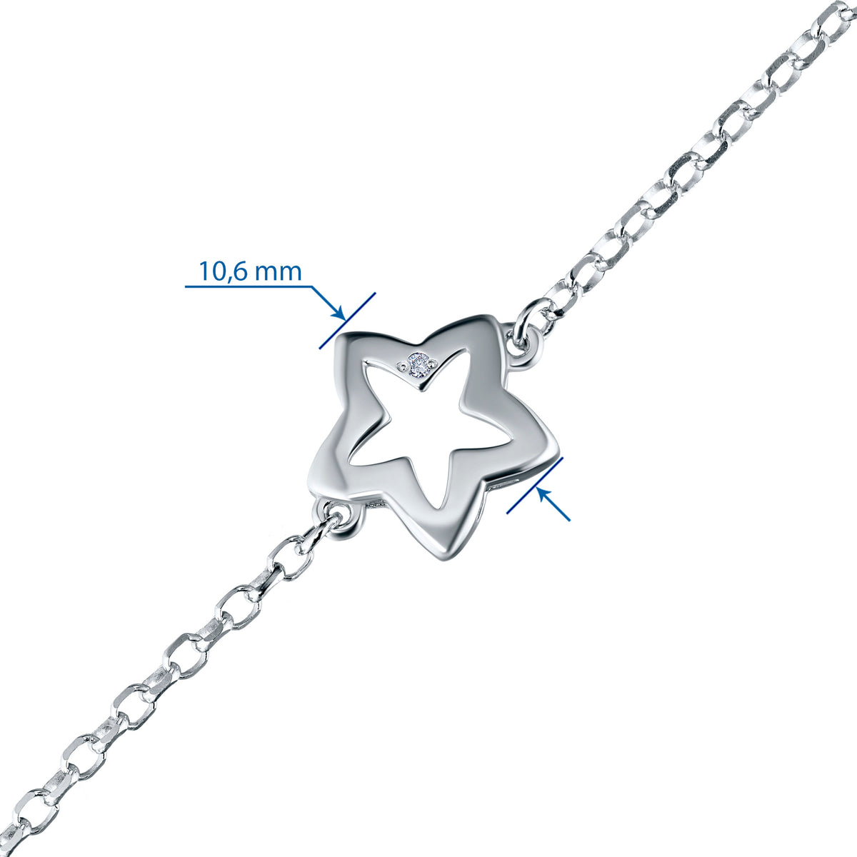 Sterling Silver Bracelet with Natural Diamonds