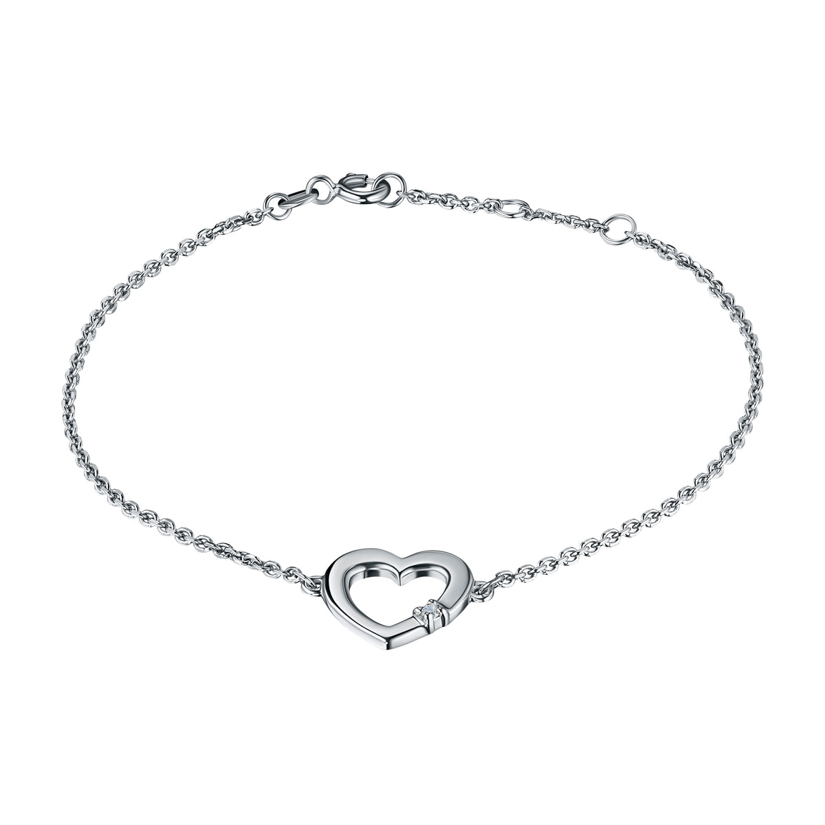 Sterling Silver Bracelet with Natural Diamonds