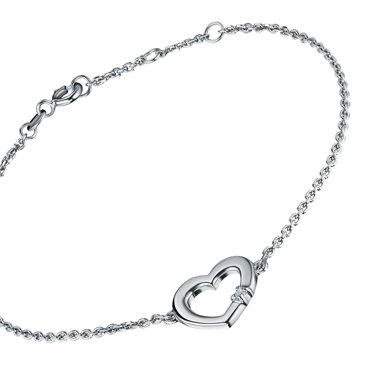 Sterling Silver Bracelet with Natural Diamonds