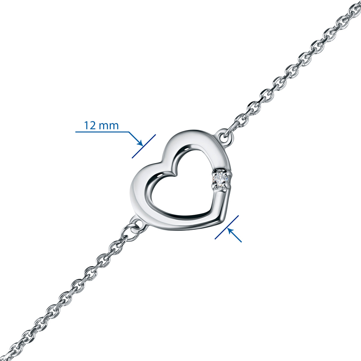 Sterling Silver Bracelet with Natural Diamonds