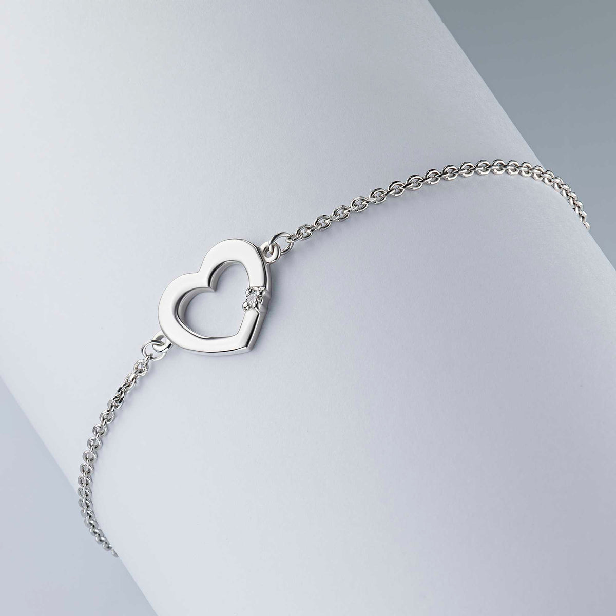 Sterling Silver Bracelet with Natural Diamonds