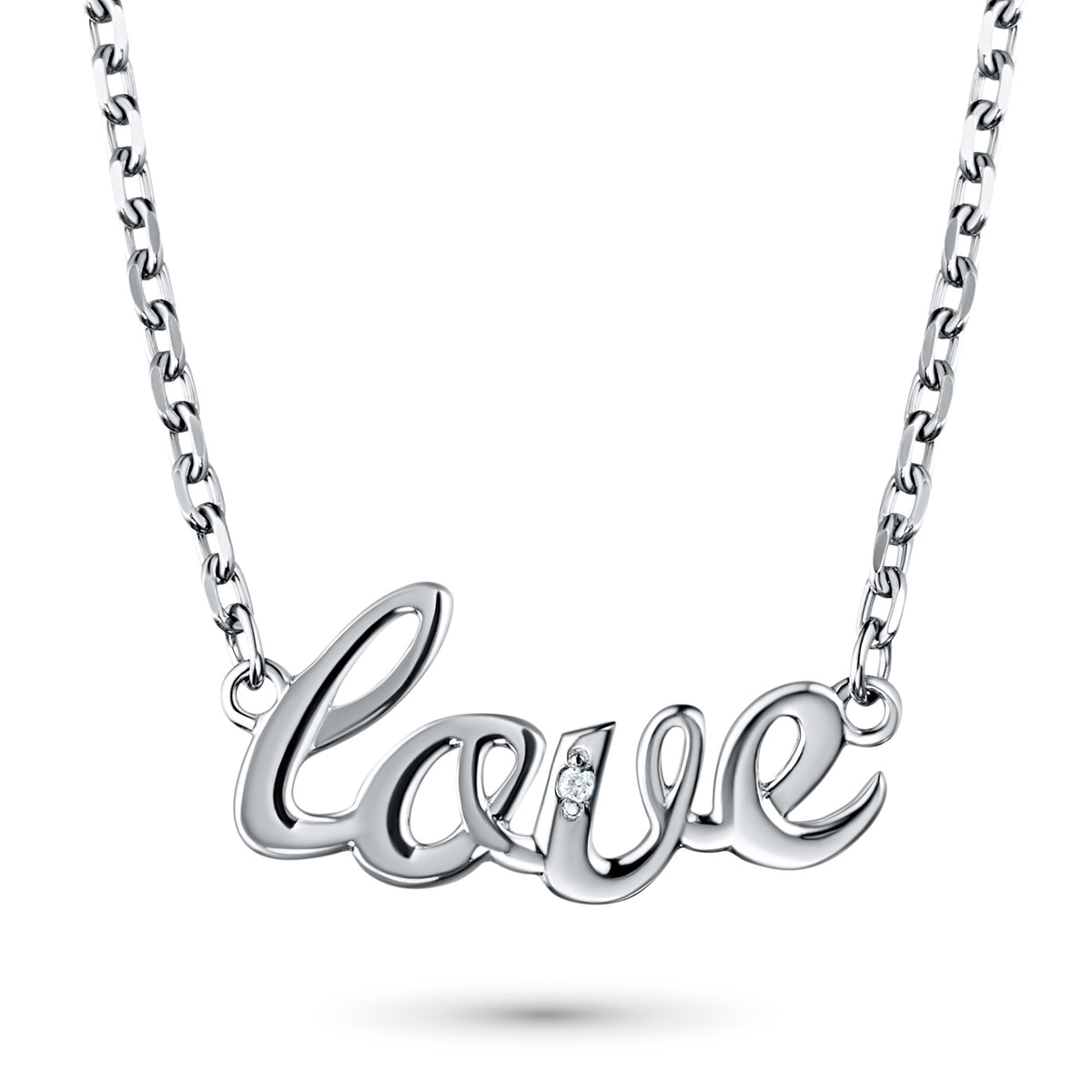 Sterling Silver Necklace with Natural Diamonds