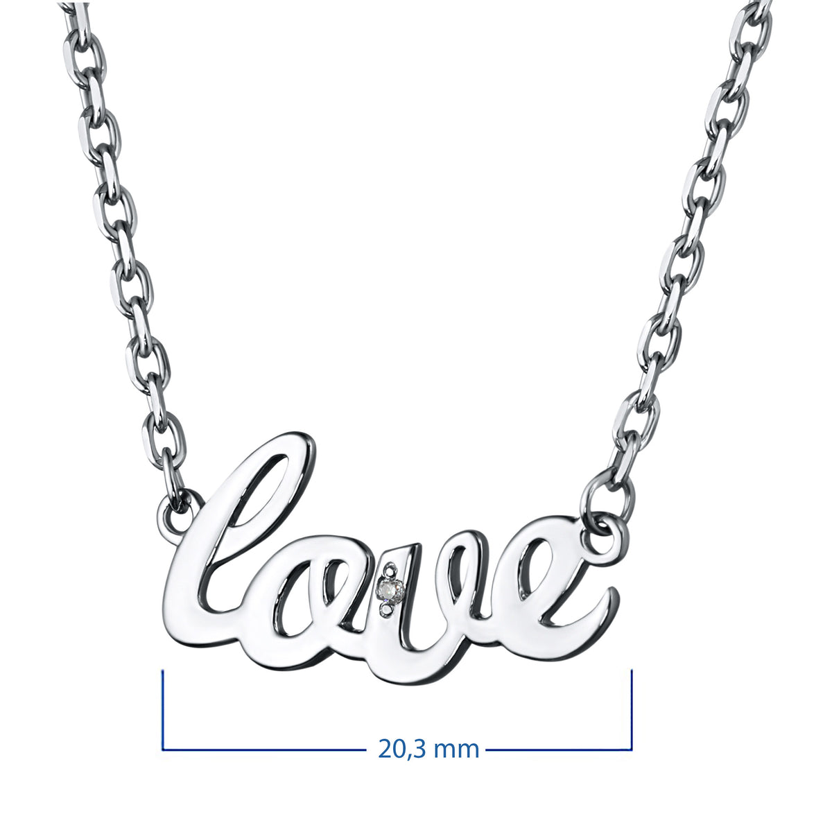 Sterling Silver Necklace with Natural Diamonds