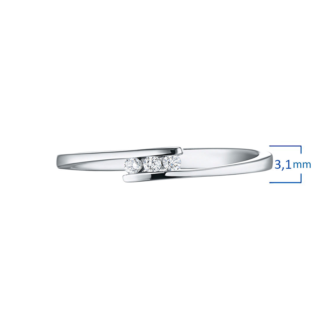 14K White Gold Ring with Natural Diamonds