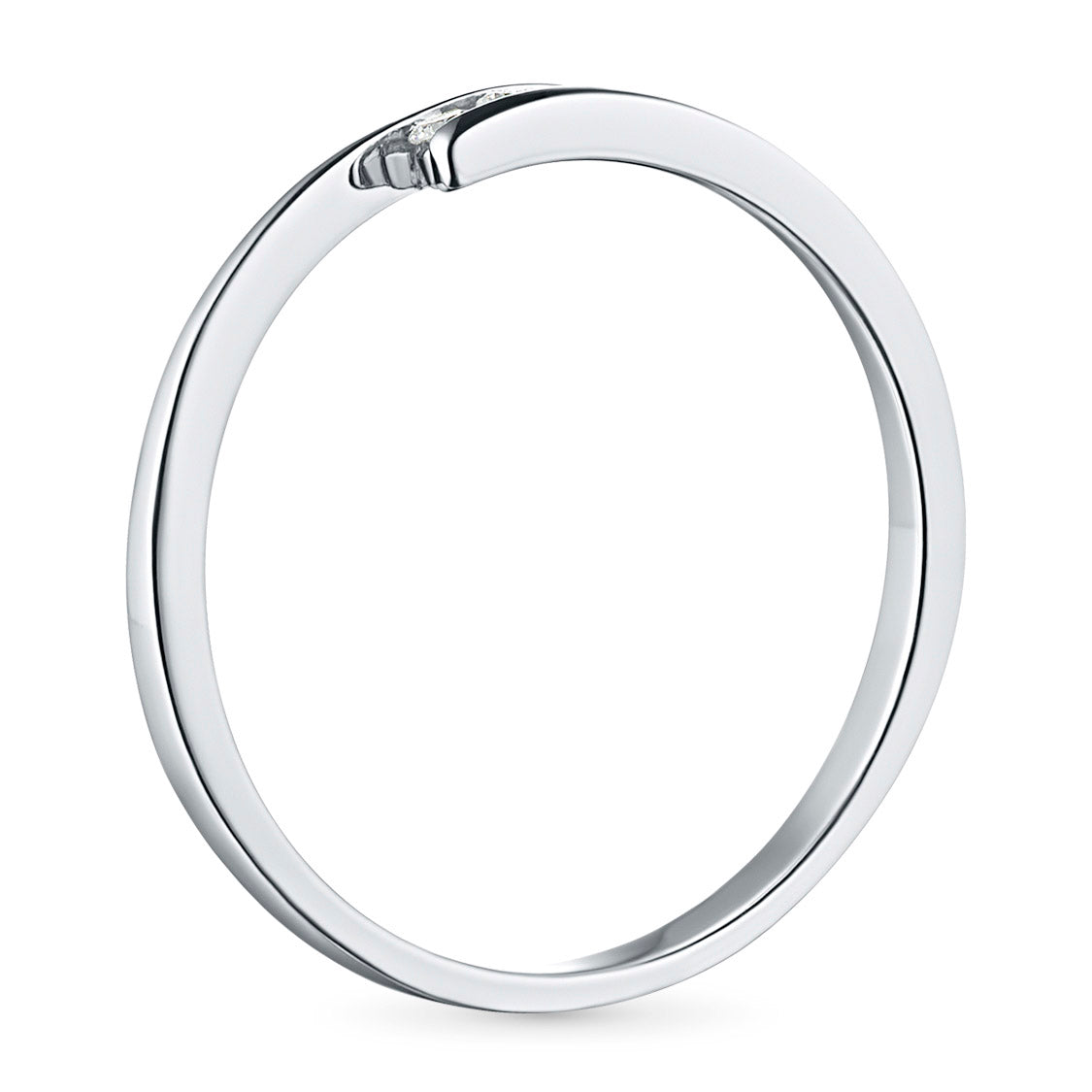 14K White Gold Ring with Natural Diamonds