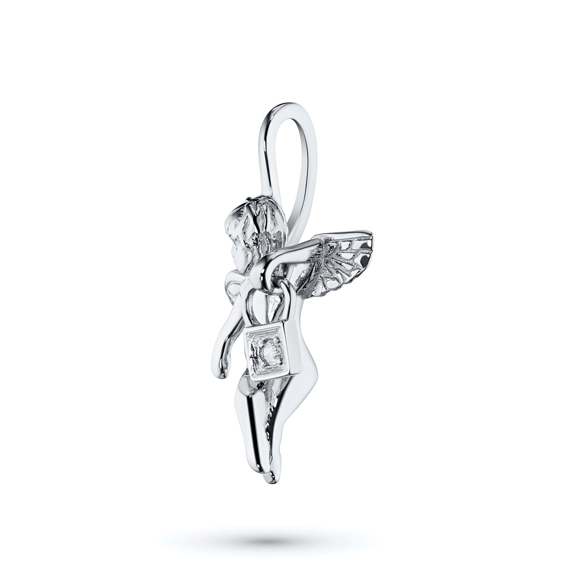 14K White Gold Pendant with Natural Diamonds
