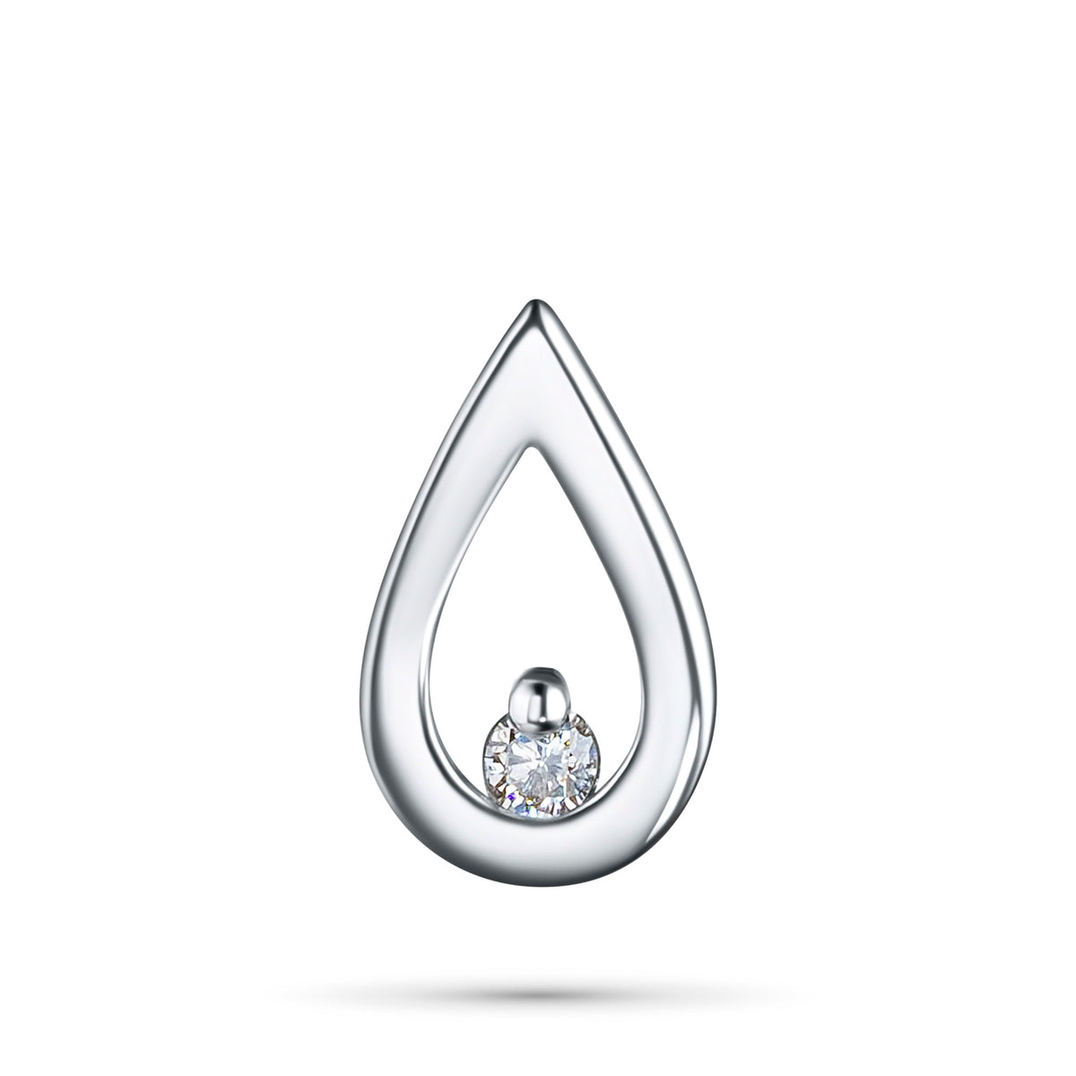 14K White Gold Pendant with Natural Diamonds