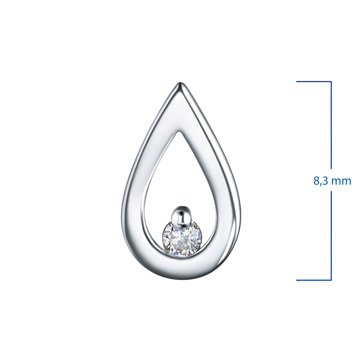 14K White Gold Pendant with Natural Diamonds