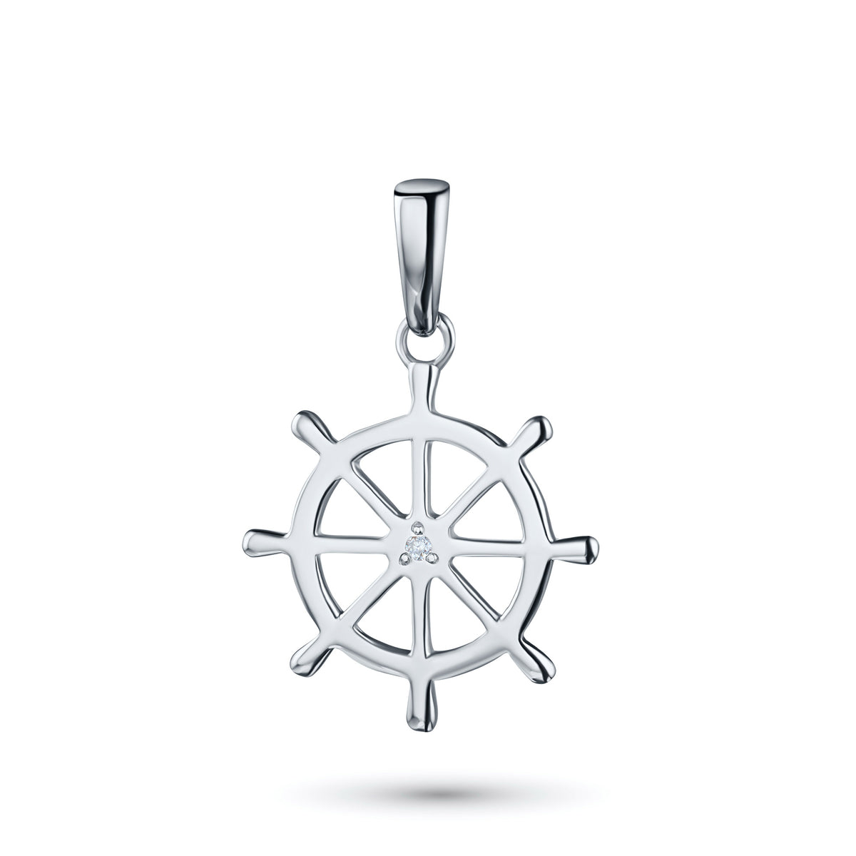 Sterling Silver Pendant with Natural Diamonds