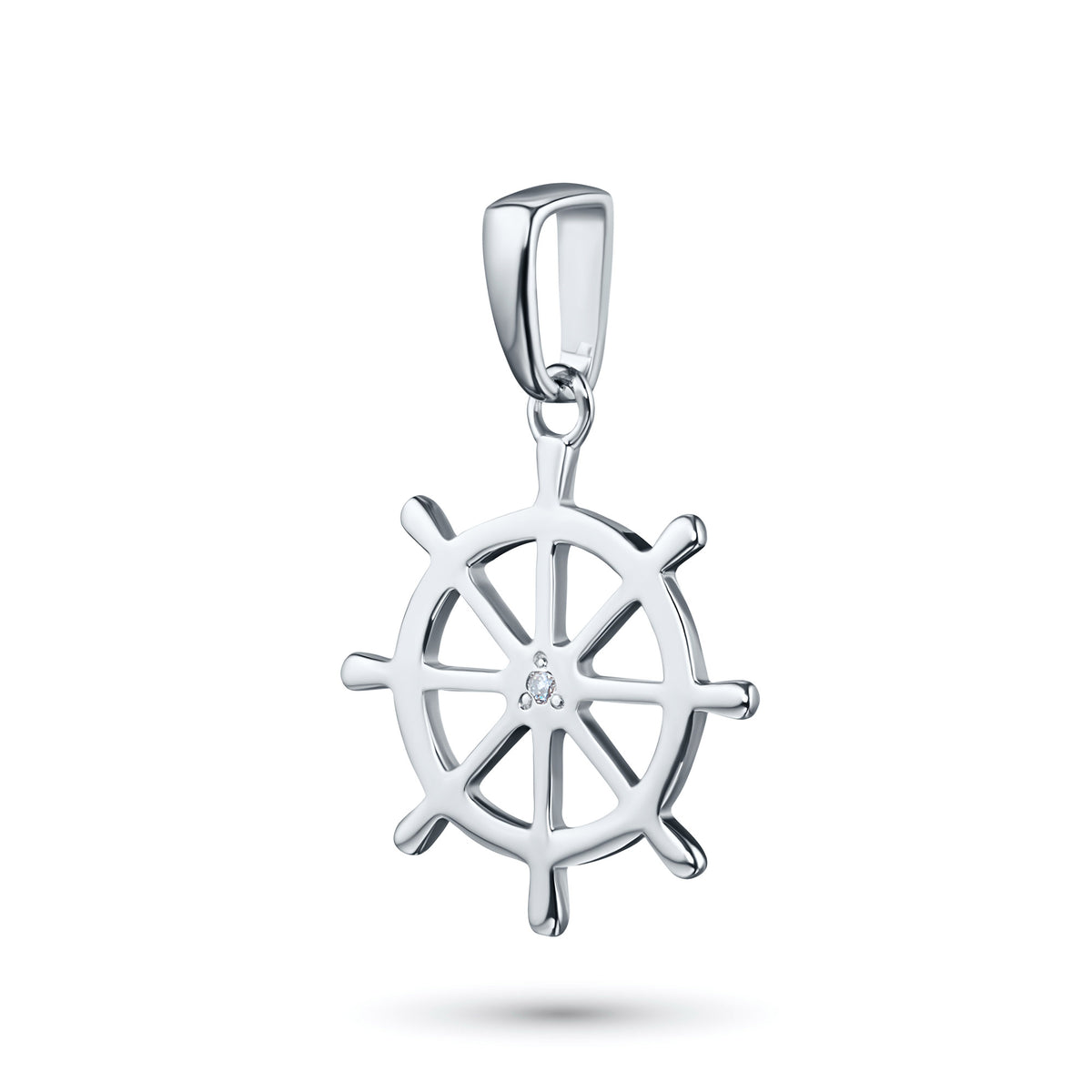 Sterling Silver Pendant with Natural Diamonds