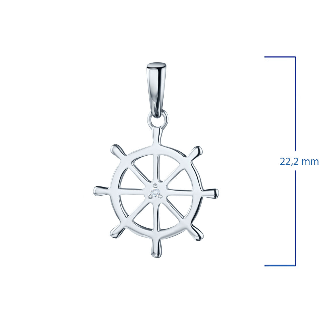 Sterling Silver Pendant with Natural Diamonds