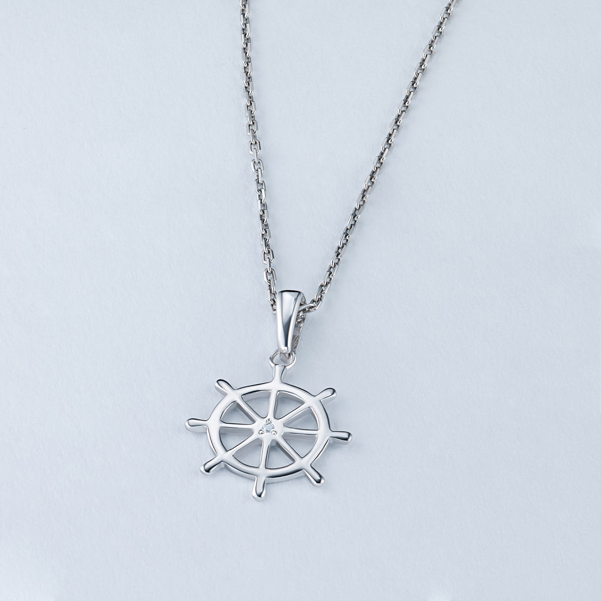 Sterling Silver Pendant with Natural Diamonds