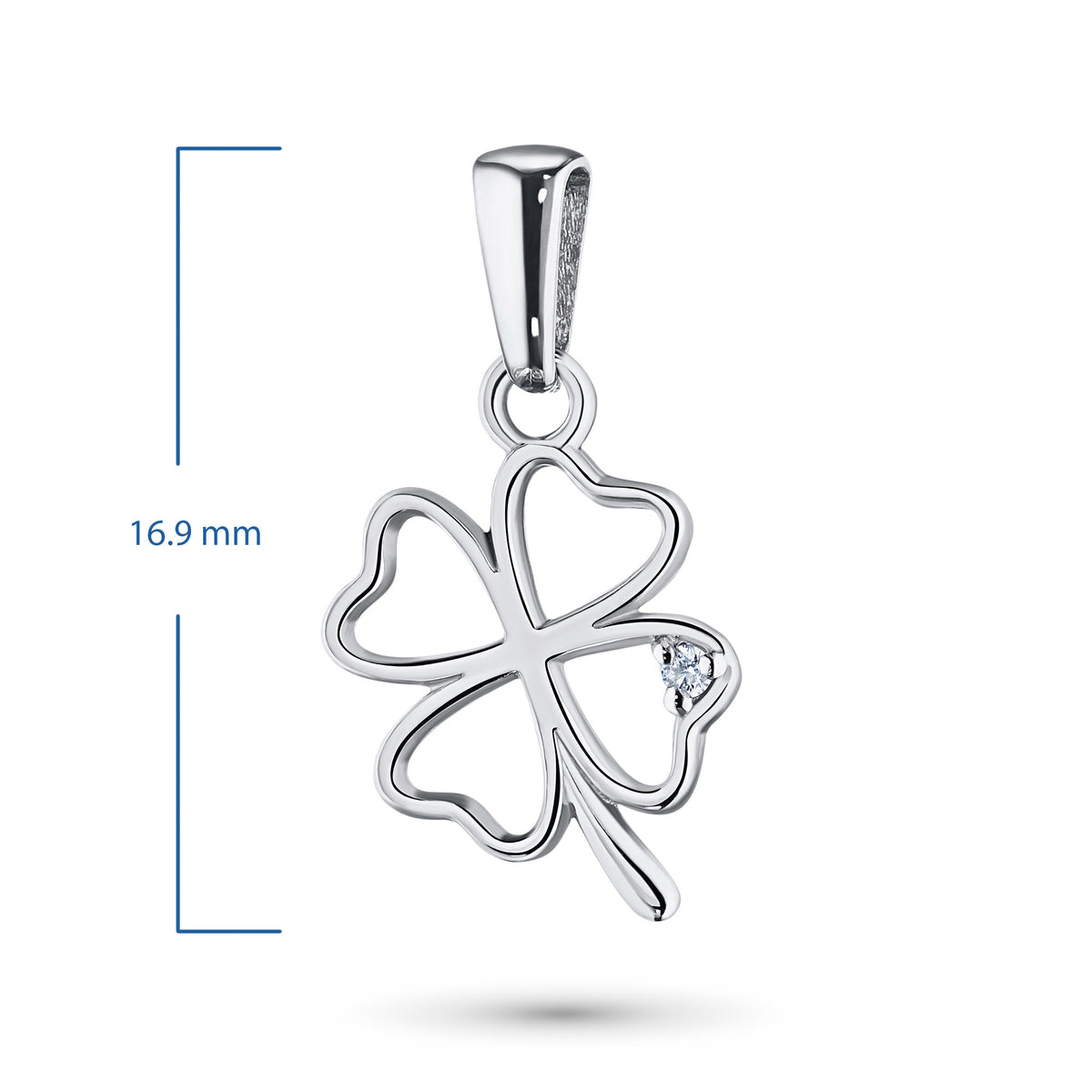 14K White Gold Pendant with Natural Diamonds