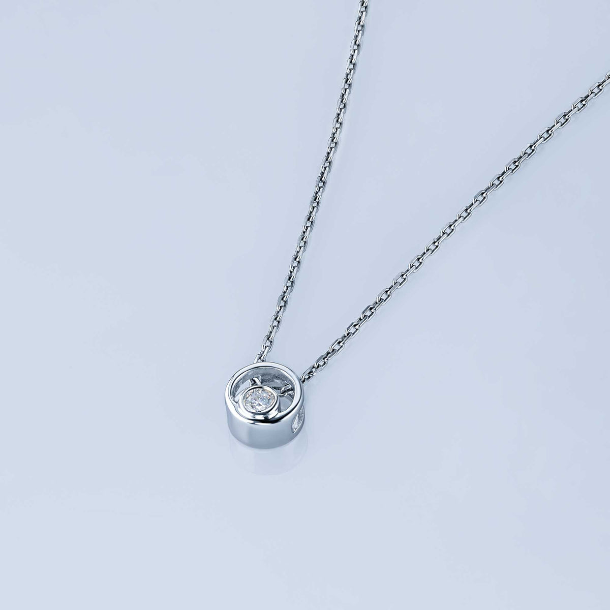 Sterling Silver Pendant with Natural Diamonds