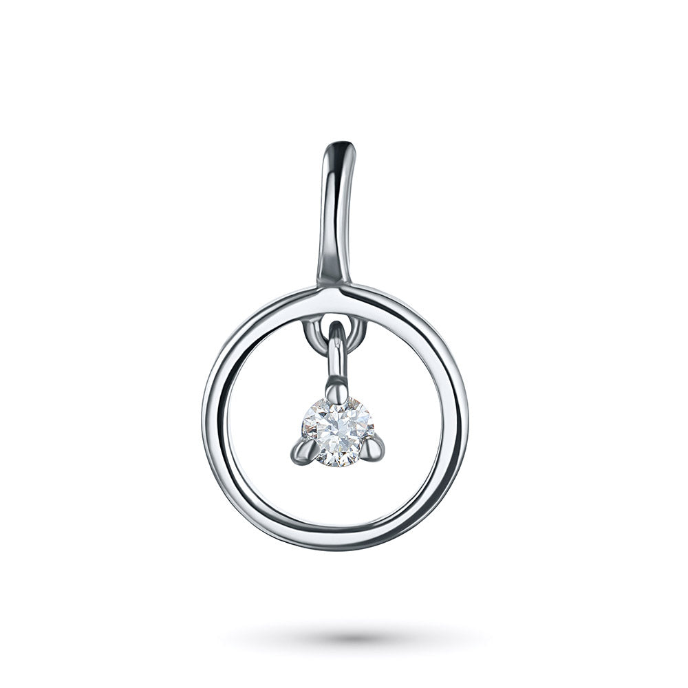 Sterling Silver Pendant with Natural Diamonds