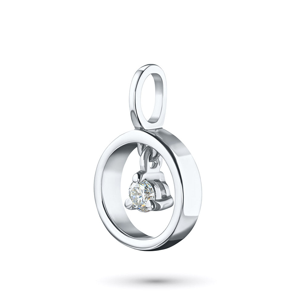 Sterling Silver Pendant with Natural Diamonds